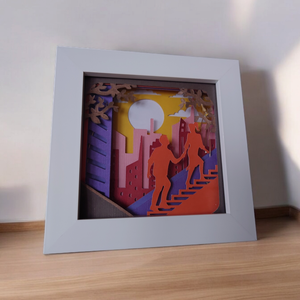 Couple in the city - shadow box - 3d hatású kép - otthon & életmód - dekoráció - dísztárgy - Meska.hu