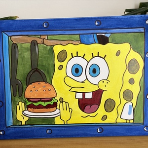SpongeBob festmény - művészet - festmény - akril - Meska.hu