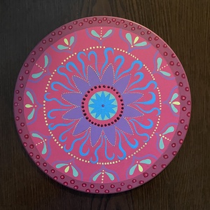 Színes, fára festett mandala, Otthon & Életmód, Dekoráció, Spiritualitás, Mandala, Festett tárgyak, MESKA