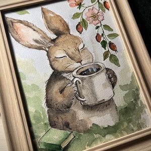 Ábrándos csupafülek, Művészet, Festmény, Akvarell, Festészet, MESKA