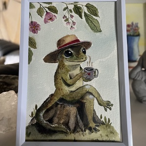 Szalmakalapos jó reggel, Művészet, Festmény, Akvarell, Festészet, MESKA