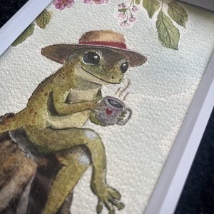 Szalmakalapos jó reggel - művészet - festmény - akvarell - Meska.hu