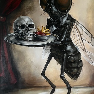 A pincérlégy- akril festmény feszített vásznon 50 cm x 70 cm  - művészet - festmény - akril - Meska.hu