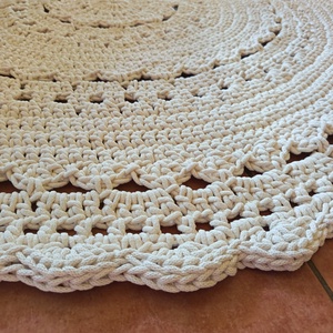 Horgolt pamutszőnyeg ekrü színben (150 cm) - otthon & életmód - lakástextil - szőnyeg - horgolt szőnyeg - Meska.hu  Horgolt pamutszőnyeg ekrü színben (150 cm) - otthon & életmód - lakástextil - szőnyeg - horgolt szőnyeg - Meska.hu