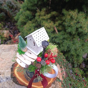 Bögrés karácsonyi asztaldísz  - karácsony - adventi díszek - adventi asztaldísz - Meska.hu