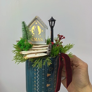 Bögrés karácsonyi asztaldísz  - karácsony - adventi díszek - adventi asztaldísz - Meska.hu