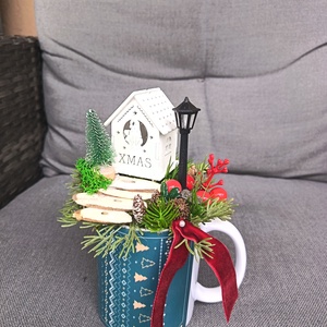 Bögrés karácsonyi asztaldísz  - karácsony - adventi díszek - adventi asztaldísz - Meska.hu