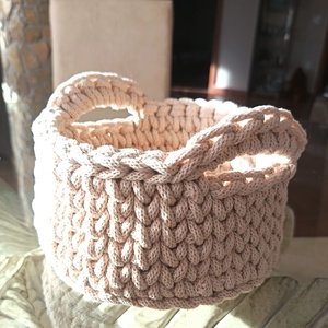 Horgolt füles kosár  - otthon & életmód - tárolás & rendszerezés - tárolókosár - Meska.hu