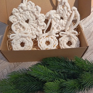 Horgolt karácsonyfadísz készlet  - karácsony - karácsonyi lakásdekoráció - karácsonyfadíszek - Meska.hu