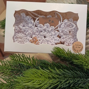 5 db-os horgolt karácsonyfadísz készlet  - karácsony - karácsonyi lakásdekoráció - karácsonyfadíszek - Meska.hu