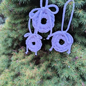 Horgolt karácsonyfadísz készlet - 3 db-os  - karácsony - karácsonyi lakásdekoráció - karácsonyfadíszek - Meska.hu