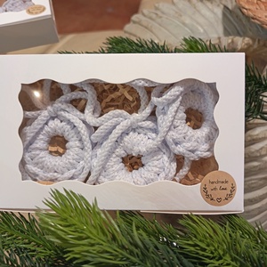 Horgolt karácsonyfadísz készlet - 3 db-os  - karácsony - karácsonyi lakásdekoráció - karácsonyfadíszek - Meska.hu