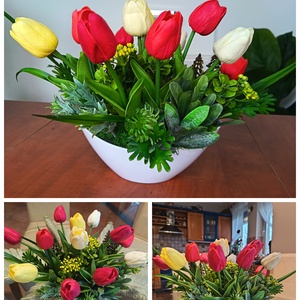 Tulipánok csónakkaspóban  - otthon & életmód - dekoráció - asztal és polc dekoráció - asztaldísz - Meska.hu