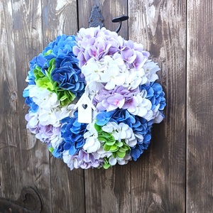 Hortenziás kopogtató/falidísz  - otthon & életmód - dekoráció - ajtó- és ablak dekoráció - ajtódísz & kopogtató - Meska.hu