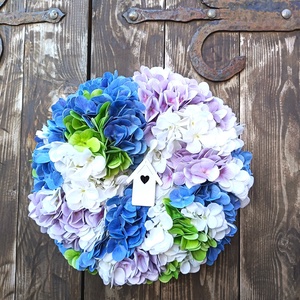 Hortenziás kopogtató/falidísz  - otthon & életmód - dekoráció - ajtó- és ablak dekoráció - ajtódísz & kopogtató - Meska.hu