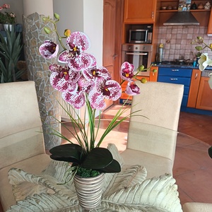 Elegáns, élethű orchidea dekoráció kerámiakaspóban  - Meska.hu
