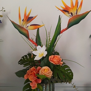 Papagájvirágos kompozíció  - otthon & életmód - dekoráció - asztal és polc dekoráció - asztaldísz - Meska.hu