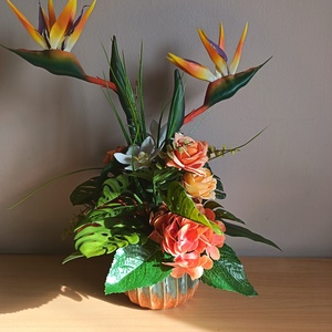 Papagájvirágos kompozíció  - otthon & életmód - dekoráció - asztal és polc dekoráció - asztaldísz - Meska.hu