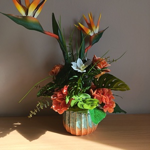 Papagájvirágos kompozíció  - otthon & életmód - dekoráció - asztal és polc dekoráció - asztaldísz - Meska.hu