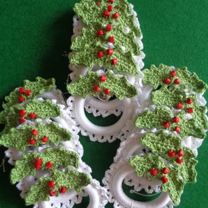 Horgolt adventi koszorú  (15 db) - karácsony - karácsonyi lakásdekoráció - karácsonyi ajtódíszek - Meska.hu
