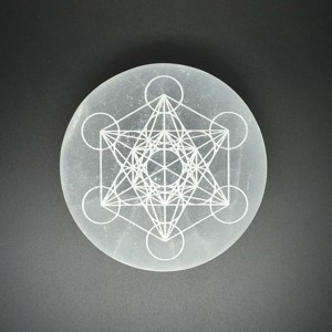 Szelenit korong Metatron mintával 12 cm - Meska.hu