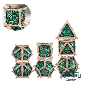 Zöld - rosegold sárkányszemes fém kockaszett, Játék & Sport, Szerepjáték, , MESKA