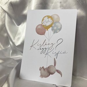 Fiú vagy lány? - Lufis kaparós sorsjegy, Otthon & Életmód, Papír, írószer, Ajándékozás kellékei, Ajándék sorsjegy, Fotó, grafika, rajz, illusztráció, Papírművészet, MESKA