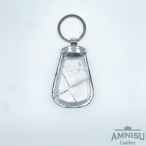 Ezüst krokkómintás csepp alakú swarovski köves bőr kulcstartó H1002OK - táska & tok - kulcstartó & táskadísz - kulcstartó - Meska.hu