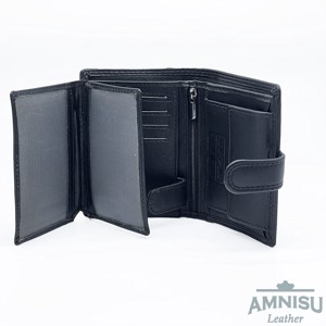 Fekete patentos álló férfi bőr pénztárca 642/l - táska & tok - pénztárca & más tok - pénztárca - férfi pénztárca - Meska.hu