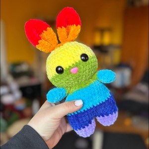 Szivárványos pufi nyuszi ?, Játék & Sport, Plüssállat & Játékfigura, Nyuszi, Horgolás, MESKA