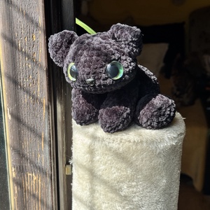 Fekete horgolt cica �� - játék & sport - plüssállat & játékfigura - nyuszi - Meska.hu