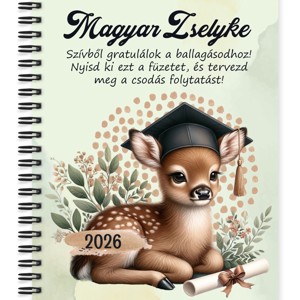 Személyre szabható - 2026 Ballagás - Szarvas mintás füzet - otthon & életmód - papír, írószer - jegyzetfüzet & napló - Meska.hu