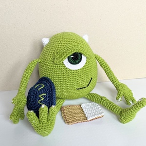 Horgolt Mike Wazovski - játék & sport - plüssállat & játékfigura - ember - Meska.hu