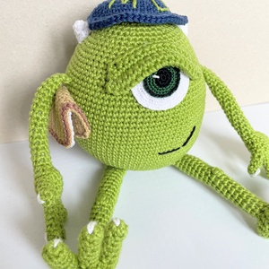 Horgolt Mike Wazovski - játék & sport - plüssállat & játékfigura - ember - Meska.hu