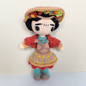 Horgolt Frida Kahlo - játék & sport - plüssállat & játékfigura - ember - Meska.hu
