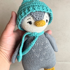 Horgolt pingvin sállal és sapkával, Játék & Sport, Plüssállat & Játékfigura, Más figura, Horgolás, MESKA