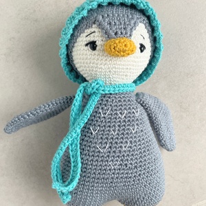 Horgolt pingvin sállal és sapkával - játék & sport - plüssállat & játékfigura - más figura - Meska.hu