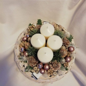 Adventi koszorú  - karácsony - adventi díszek - adventi gyertyadíszek és koszorúdíszek - Meska.hu