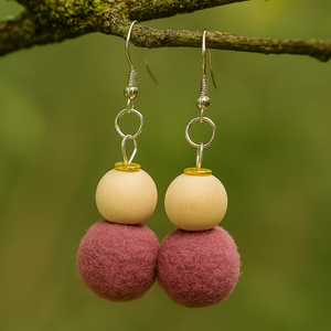 Fluffy Drops-mályva, Ékszer, Fülbevaló, Lógó fülbevaló, , MESKA