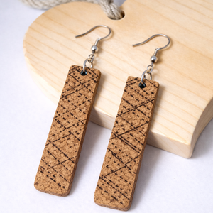 Mintázott parafa fülbevaló, Ékszer, Fülbevaló, Lógó fülbevaló, Ékszerkészítés, MESKA