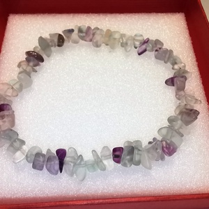 Fluorit ásvány karkötő  - ékszer - karkötő - gyöngyös karkötő - Meska.hu