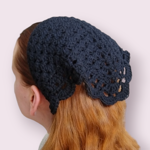 Horgolt bandana - Fekete - ruha & divat - hajdísz & hajcsat - hajráf & hajpánt - Meska.hu