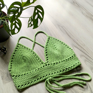 Neonzöld horgolt top M , Ruha & Divat, Női ruha, Póló, felső, Horgolás, MESKA