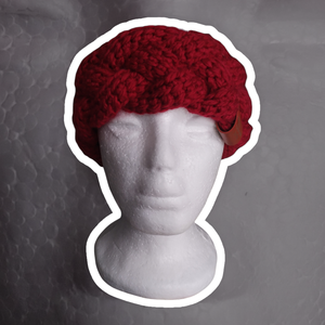 Horgolt fonott fülmelegítő - Piros - ruha & divat - sál, sapka, kendő - sapka - Meska.hu