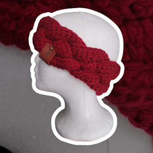 Horgolt fonott fülmelegítő - Piros - ruha & divat - sál, sapka, kendő - sapka - Meska.hu