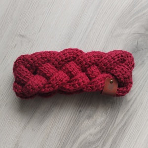 Horgolt fonott fülmelegítő - Piros - ruha & divat - sál, sapka, kendő - sapka - Meska.hu