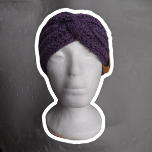 Horgolt Fülmelegítő - Lila - ruha & divat - sál, sapka, kendő - fejpánt - Meska.hu