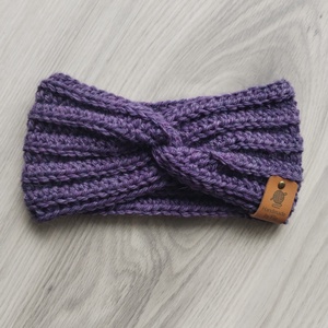 Horgolt Fülmelegítő - Lila - ruha & divat - sál, sapka, kendő - fejpánt - Meska.hu
