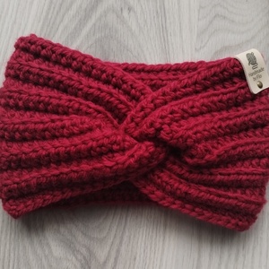 Horgolt Fülmelegítő - Piros - ruha & divat - sál, sapka, kendő - fejpánt - Meska.hu