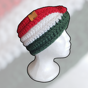 Horgolt Fülmelegítő - Magyar zászló - ruha & divat - sál, sapka, kendő - fejpánt - Meska.hu